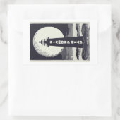 ダイアモンドヘッドライトハウスハワイムーン 長方形シール (バッグ)