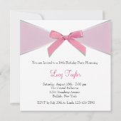 ダイアモンドボウピンクSweet sixteen誕生日パーティー 招待状 (裏面)