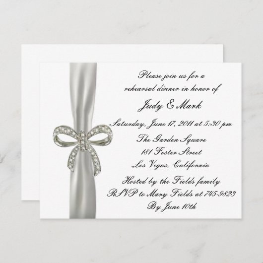 ダイアモンドボウリハーサルディナー招待状 招待状 (正面/裏面)