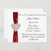 ダイアモンドボウ婚約パーティ招待状 招待状 (正面/裏面)