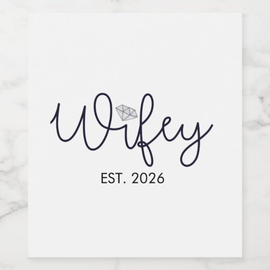 ダイアモンドモダンアクセントEST年のワイフィー ワインラベル (シングルラベル)