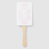 ダイアモンドモノグラム花ピンク結婚式 プログラム ハンドファン (裏面)