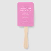 ダイアモンドモノグラム花ピンク結婚式 プログラム ハンドファン (正面)