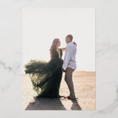 ダイアモンドモノグラム花金ゴールド保存日 箔招待状 (裏面)