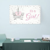 ダイアモンドユニコーン顔ガールベビーシャワー 横断幕 (トレードショー)