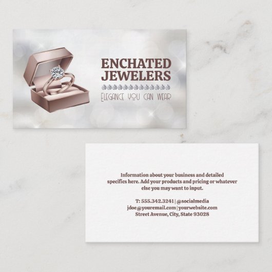ダイアモンドリングや輪イン箱 | ジュエリー 名刺 (正面/裏面)