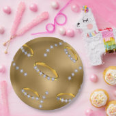 ダイアモンドリング金ゴールド ペーパープレート (パーティー)