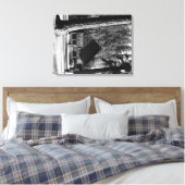 ダイアモンドレイク、オレゴン州キャビンのビュー写真 キャンバスプリント (インサイチュ (寝室))