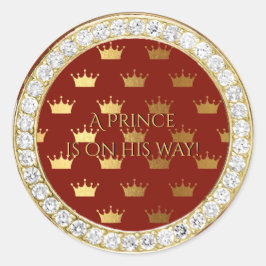 ダイアモンドレッド金ゴールドクラウンプリンスベビーシャワー特典 ラウンドシール