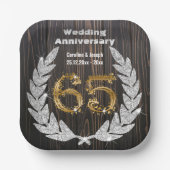 ダイアモンドローレルと65th金ゴールド結婚、の記念日Pa ペーパープレート (正面)