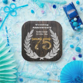 ダイアモンドローレルと75th金ゴールド結婚、の記念日Pa ペーパープレート (パーティー)