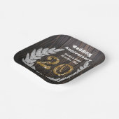 ダイアモンドローレル&20th金ゴールド結婚ズ記念日Pa ペーパープレート (傾斜あり)