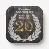 ダイアモンドローレル&20th金ゴールド結婚ズ記念日Pa ペーパープレート (正面)