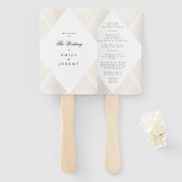 ダイアモンド幾何学模様の白い金ゴールド結婚ギャツビー ハンドファン