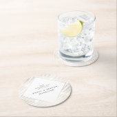 ダイアモンド幾何学模様の白い金ゴールド結婚ギャツビー ラウンドペーパーコースター (インサイチュ)