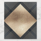 ダイアモンド幾何学海軍空白の金ゴールド結婚ギャツビー ワインラベル (シングルラベル)