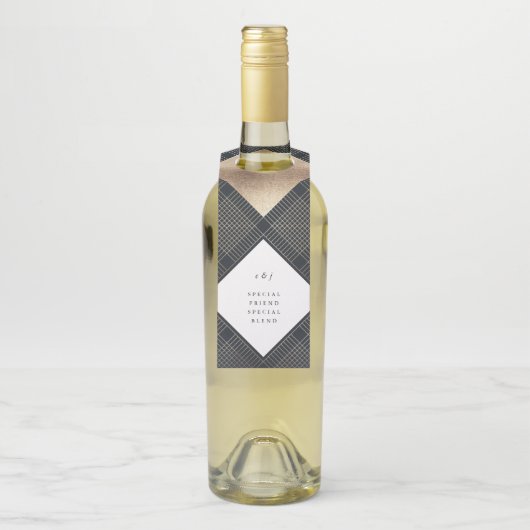 ダイアモンド幾何学海軍金ゴールド結婚ギャツビー ボトルネックタグ (ボトル)