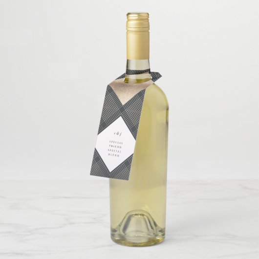 ダイアモンド幾何学海軍金ゴールド結婚ギャツビー ボトルネックタグ (アングル)