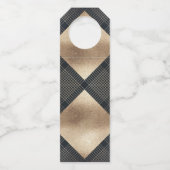 ダイアモンド幾何学海軍金ゴールド結婚ギャツビー ボトルネックタグ (裏面)