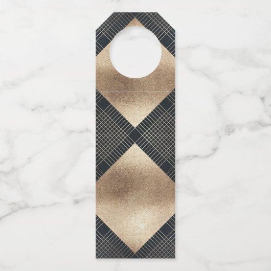 ダイアモンド幾何学海軍金ゴールド結婚ギャツビー ボトルネックタグ (裏面)