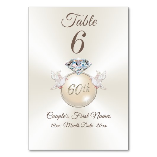 ダイアモンド60周年記念テーブル番号カード テーブルナンバー (正面)