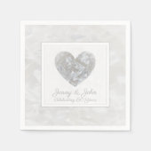 ダイアモンド60結婚周年記念ハート スタンダードカクテルナプキン (正面)