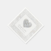 ダイアモンド60結婚周年記念ハート スタンダードカクテルナプキン (角)