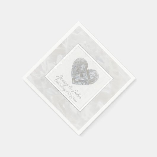 ダイアモンド60結婚周年記念ハート スタンダードカクテルナプキン (角)