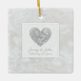 ダイアモンド60結婚周年記念ハート セラミックオーナメント