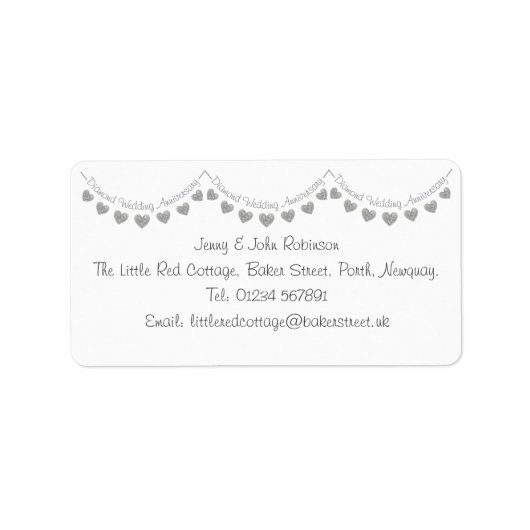 ダイアモンド60結婚周年記念住所 ラベル (正面)