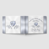 ダイアモンド・アンド・結婚シルバーのゲストブパーソナライズされたック ゲストブック (全面)