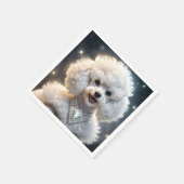 「ダイアモンド・ディヴァ：輝く華やかなプードル」 スタンダードカクテルナプキン (角)