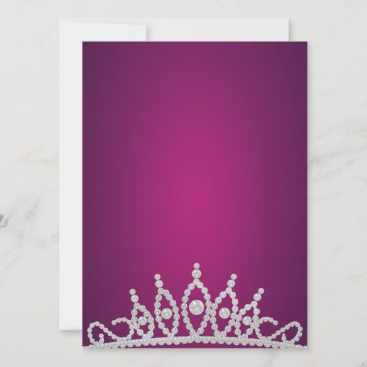 ダイアモンド&パールズピンクティアラ誕生日招待状 招待状 (裏面)