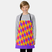 ダイアモンピンク黄色パタミニマルーン エプロン (着用した状態)