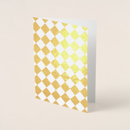 ダイアモ市松模様にンドホワイトと金ゴールド 箔カード (正面)