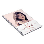 ダイアリーカスタムフォト白バラ金ゴールドモノグラム ノートブック (右側)