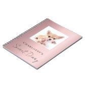 ダイアリードッグペットフォトピンク ノートブック (左側)