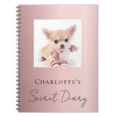 ダイアリードッグペットフォトピンク ノートブック (正面)