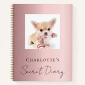 ダイアリードッグペットフォトピンク ノートブック (正面)