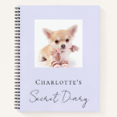 ダイアリードッグペットフォトラベンダー ノートブック (正面)