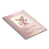 ダイアリードッグペット写真バラ金ゴールド ノートブック (右側)