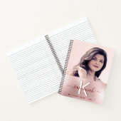 ダイアリーバラカスタム金ゴールドフォトピンクモノグラム ノートブック (内部)