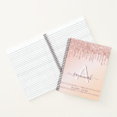 ダイアリーバラ金ゴールドピンクモノグラム ノートブック (内部)