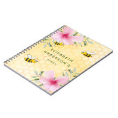 ダイアリービーズハニカムピンク花模様大学が支配 ノートブック (左側)