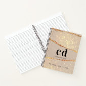 ダイアリーベージュ金ゴールドアゲイト大理石モノグラム ノートブック (内部)