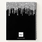 ダイアリーモノグラム黒銀グリッタージャーナル2021 ノートブック (裏面)