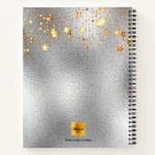 ダイアリー銀金ゴールドフローラバーガンディーモノグラム ノートブック (裏面)