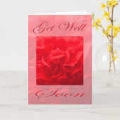 ダイアンサスの赤い花がすぐによくなる カード (黄色い花)