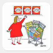 ダイエットおもしろいマンガキッチン スクエアシール (正面)