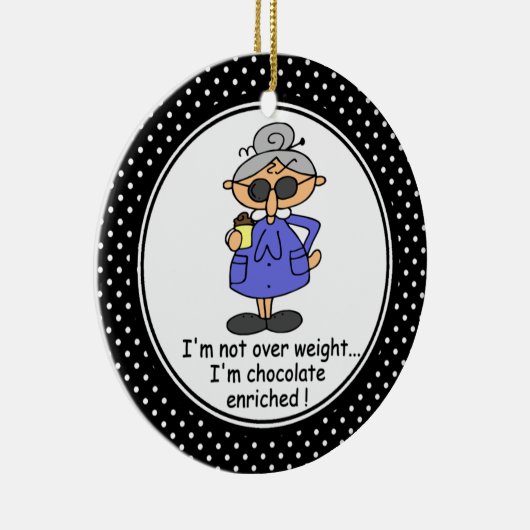 ダイエットおもしろいユーモアのクリスマスオーナメント セラミックオーナメント (右)